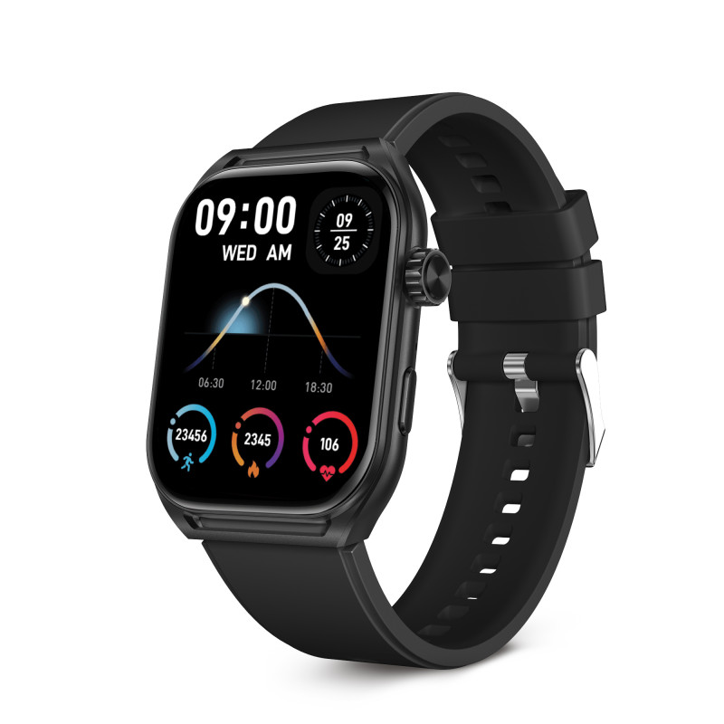 Ksix BXSW28N Smartwatch Urban Move, Pantalla AMOLED 2.06", Autonomía 5 días, Modo deporte y salud, Manos libres, IP67, Negro,