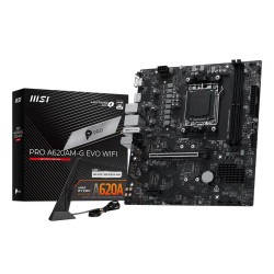 MSI PRO A620AM-G EVO WIFI Pro A620AM-G EVO WIFI, AMD, Zócalo AM5, AMD Ryzen 7000 Series, AMD Ryzen 8000 Series, AMD Ryzen 9000