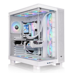 Thermaltake CA-11E-00M6WN-00 View 380 XL TG ARGB, Midi Tower, PC, Blanco, ATX, micro ATX, Mini-ITX, SPCC, Vidrio templado, Juego