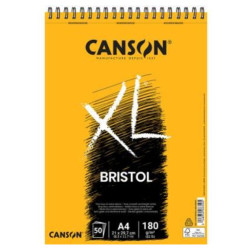 Canson C31078A021 XL Bristol, Bloc de hojas de papel para bellas artes, 180 g/m², 50 hojas
