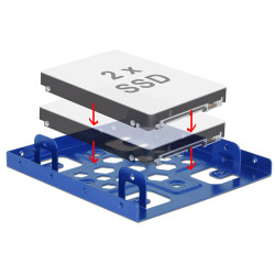 DeLOCK 21335 21335, Aluminio, Azul, 101,8 mm, 116 mm, 21,8 mm 2