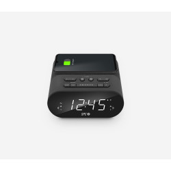 SPC 4587N Frodi QI, Reloj despertador digital, Rectángulo, Negro, 24h, FM, Radio/Zumbador