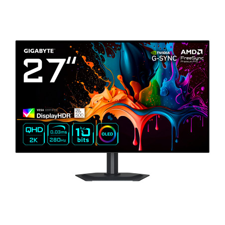 GIGABYTE MO27Q28G EK MO27Q28G Monitor Gaming OLED 27" QHD - 2560 x 1440, 280Hz, 0,03ms, 335 cd/m², Display HDR True Black 500,