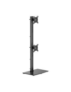 AISENS Soporte de Mesa Con Peana Eco Giratorio e Inclinable para 2 Monitor TV 12kg de 17-34, Negro