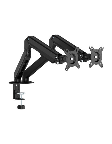 AISENS Soporte de Mesa Eco Contrapeso Giratorio e Inclinable para Monitor TV 9kg (3 Pivotes, 2 Brazos) de 17-32, Negro