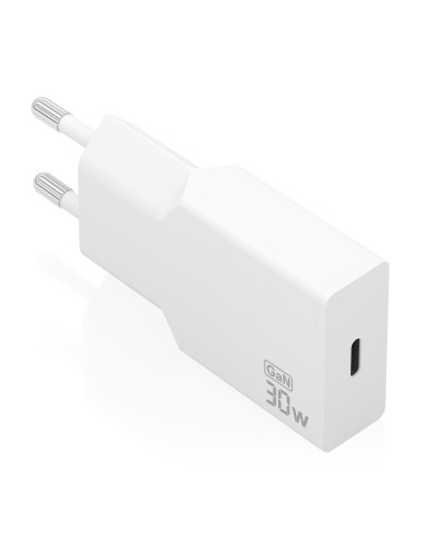 AISENS Cargador Ultra Delgado GaN 30W, 1xUSB-C PD3.0, Blanco