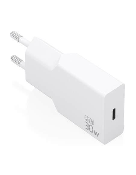 AISENS Cargador Ultra Delgado GaN 30W, 1xUSB-C PD3.0, Blanco