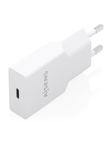 AISENS Cargador Ultra Delgado GaN 30W, 1xUSB-C PD3.0, Blanco