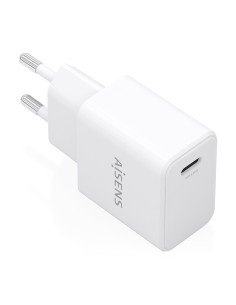AISENS Cargador GaN USB-C PD3.0 1xUSB-C 20W, Blanco