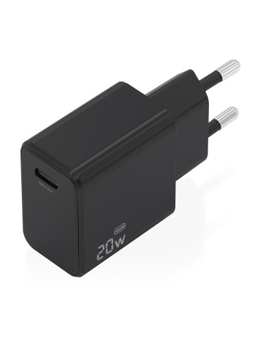 AISENS Cargador GaN USB-C PD3.0 1xUSB-C 20W, Negro