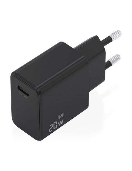 AISENS Cargador GaN USB-C PD3.0 1xUSB-C 20W, Negro