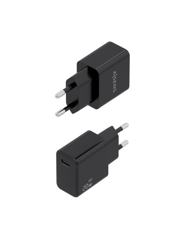 AISENS Cargador GaN USB-C PD3.0 1xUSB-C 20W, Negro