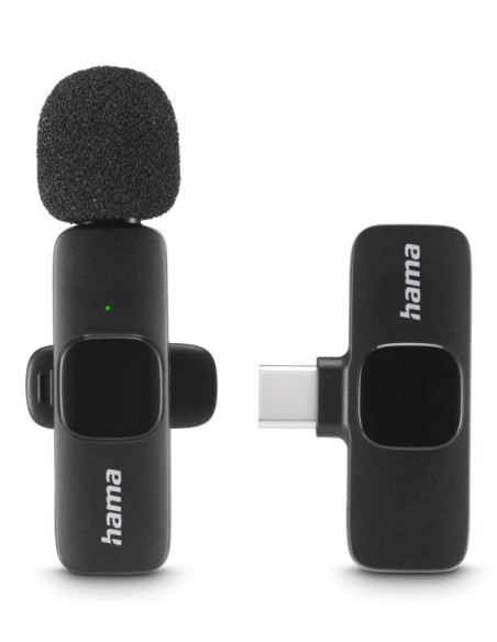 Hama Smart Wireless Negro Micrófono de corbata solapa