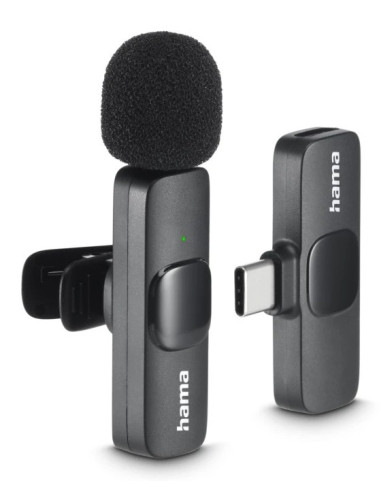 Hama Smart Wireless Negro Micrófono de corbata solapa