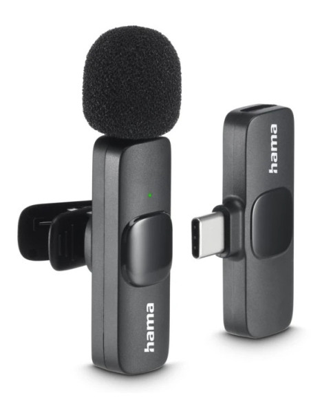 Hama Smart Wireless Negro Micrófono de corbata solapa