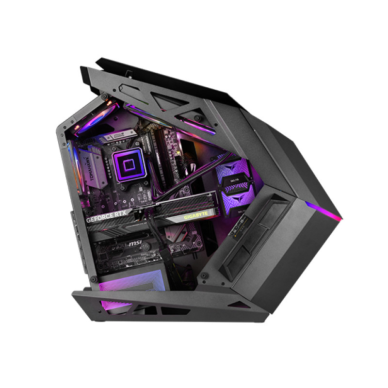 Mars Gaming MCTITAN MC-TITAN, Caja Gaming RGB XXL ATX, Doble Tira LED e Iluminación Frontal ARGB, Hub Iluminación + Mando a