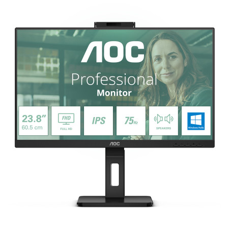 AOC 24P3CW 24P3CW, 60,5 cm (23.8"), 1920 x 1080 Pixeles, Full HD, LED, 4 ms, Negro