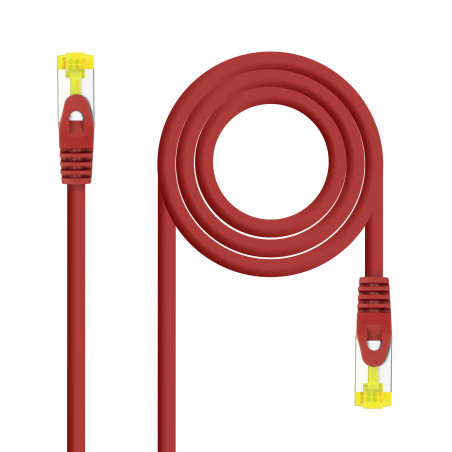 Nanocable 10.20.1902-R Cable de red latiguillo RJ45 LSZH Cat.6A SFTP AWG26, Rojo, 2.0 m, 2 m, Cat6a, SF/UTP (S-FTP), RJ-45,