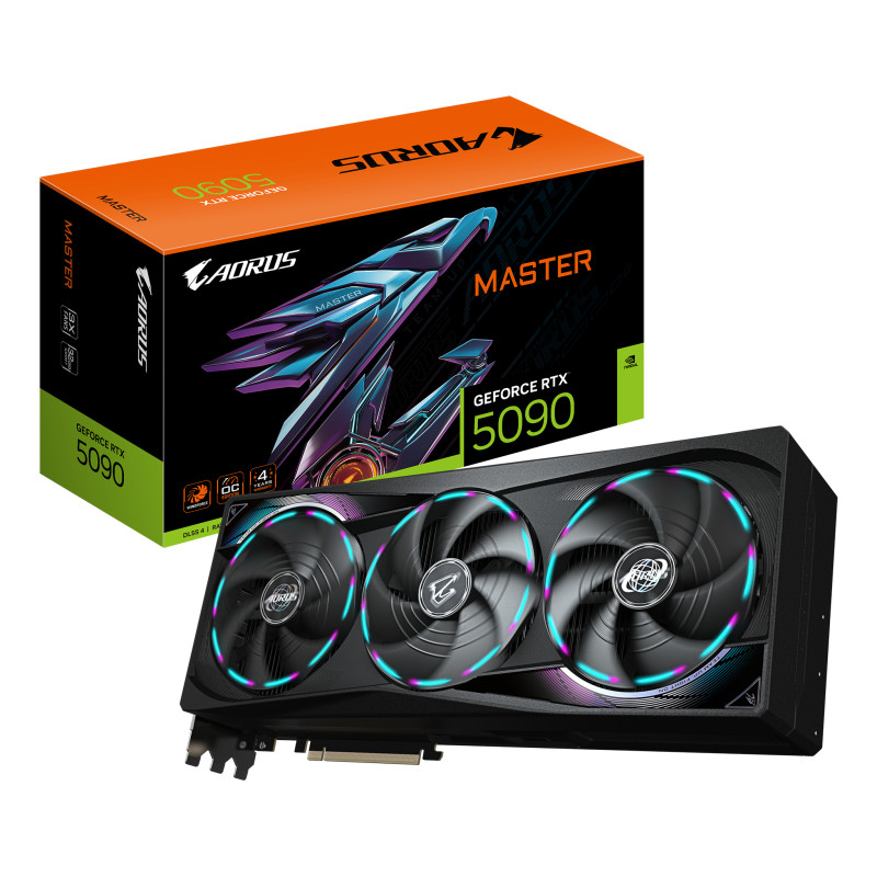 GIGABYTE GV-N5090AORUS M-32GD AORUS GeForce RTX 5090 MASTER 32G Tarjeta Gráfica - 32GB GDDR7, 512 bits, PCI-E 5.0, 2655MHz