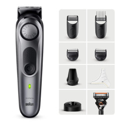 Braun BT7420 BeardTrimmer 7 BT7420, Lavable, Batería, Plata