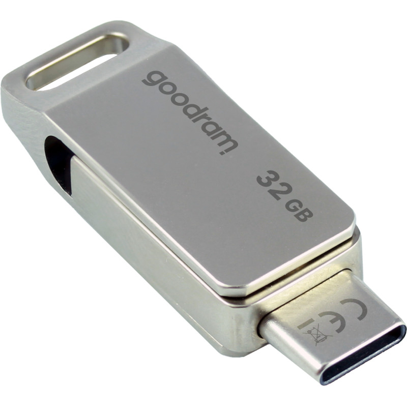 Goodram ODA3-0320S0R11 ODA3, 32 GB, USB Type-A / USB Type-C, 3.2 Gen 1 (3.1 Gen 1), 60 MB/s, Girar, Plata