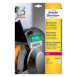 Avery L7913-10 L7913-10, Blanco, Rectángulo redondeado, Permanente, 99.1 x 42.3 mm, A4, Polietileno