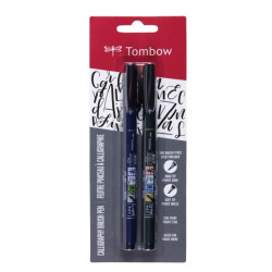 Tombow WS-BHS-2P WS-BHS-2P, Tinta con base de agua, Negro, Negro, Alrededor, Blister, 2 pieza(s)