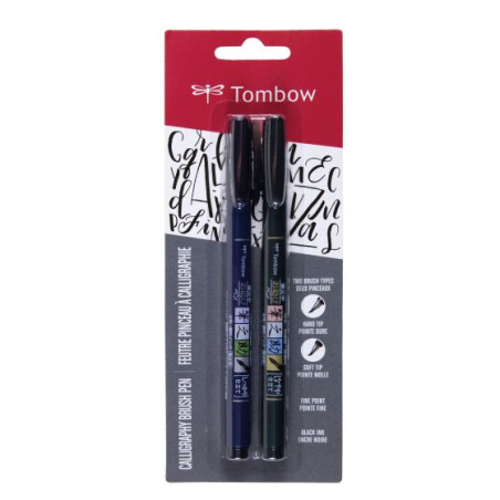 Tombow WS-BHS-2P WS-BHS-2P, Tinta con base de agua, Negro, Negro, Alrededor, Blister, 2 pieza(s)