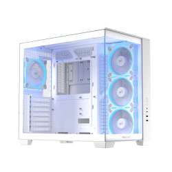 ASUS 90DC00S3-B19000 A32 Plus TG ARGB White, Midi Tower, PC, Blanco, ATX, micro ATX, Mini-ITX, Metal, Juego 2