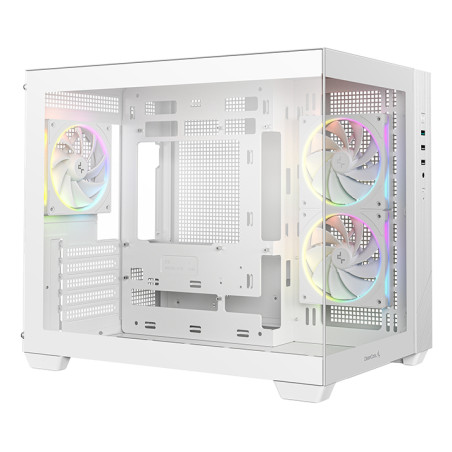 DeepCool R-CG330-WHNGM3-G CG330 3F WH, Torre, PC, Blanco, ITX, micro ATX, Acrilonitrilo butadieno estireno (ABS), SPCC, Vidrio