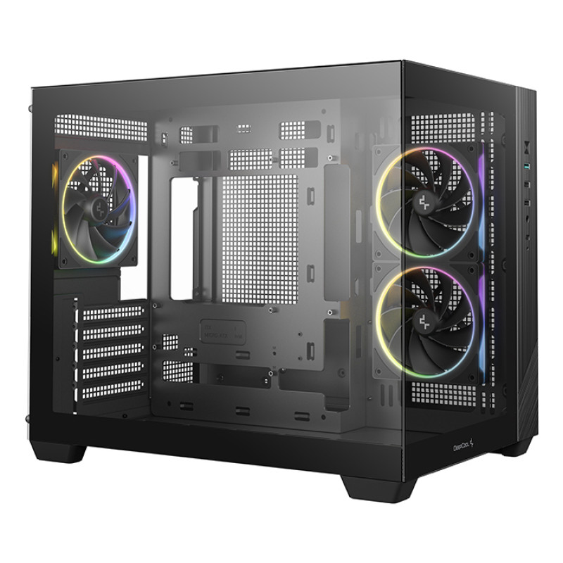 DeepCool R-CG330-BKNGM3-G CG330 3F, Torre, PC, Negro, ITX, micro ATX, Acrilonitrilo butadieno estireno (ABS), SPCC, Vidrio