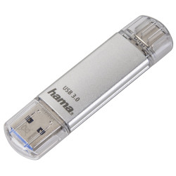 Hama 00124163 C-Laeta, 64 GB, USB Type-A / USB Type-C, 3.2 Gen 1 (3.1 Gen 1), 70 MB/s, Plata