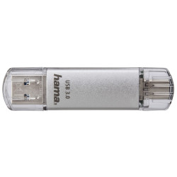 Hama 00124163 C-Laeta, 64 GB, USB Type-A / USB Type-C, 3.2 Gen 1 (3.1 Gen 1), 70 MB/s, Plata 2
