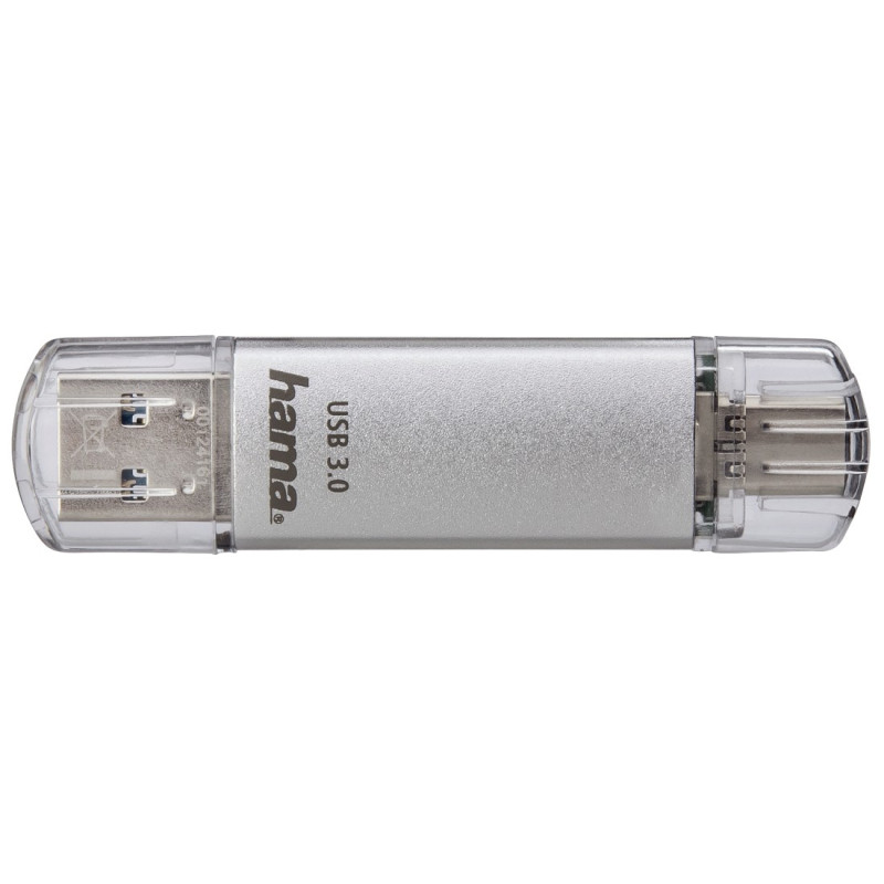 Hama 00124163 C-Laeta, 64 GB, USB Type-A / USB Type-C, 3.2 Gen 1 (3.1 Gen 1), 70 MB/s, Plata