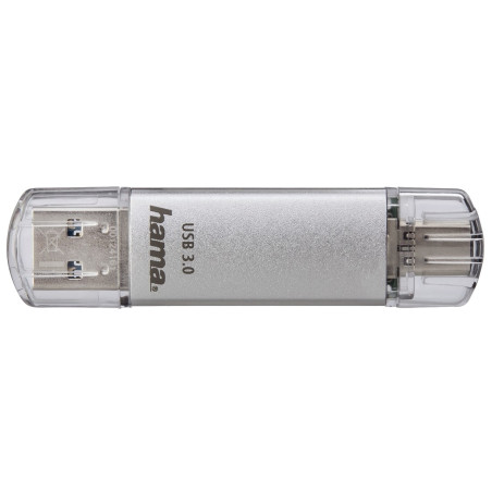 Hama 00124163 C-Laeta, 64 GB, USB Type-A / USB Type-C, 3.2 Gen 1 (3.1 Gen 1), 70 MB/s, Plata