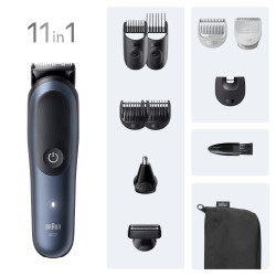 Braun 7500435245036 AIO7540, Negro, Azul, 0,5 mm, 2,1 cm, Universal, Batería, 120 min 2