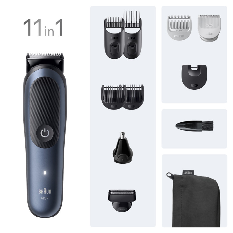 Braun 7500435245036 AIO7540, Negro, Azul, 0,5 mm, 2,1 cm, Universal, Batería, 120 min
