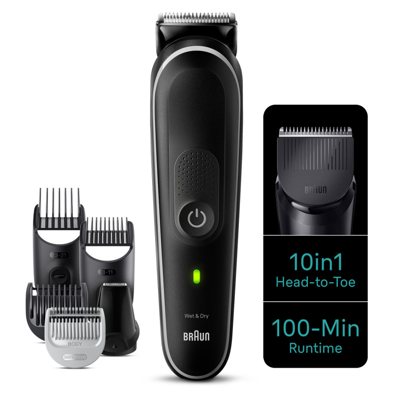 Braun MGK5440 MGK5440, Negro, 0,5 mm, 2,1 cm, Acero inoxidable, Batería, 100 min