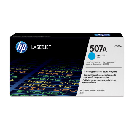 HP CE401A Cartucho de tóner original LaserJet 507A cian, 6000 páginas, 5000 páginas, Cian, 1 pieza(s)