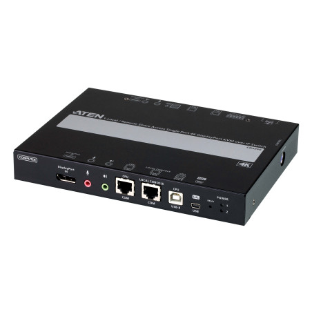 ATEN CN9950-AT-G 1 switch KVM a través de IP DisplayPort 4K de un solo puerto para acceso a recurso compartido local/remoto,