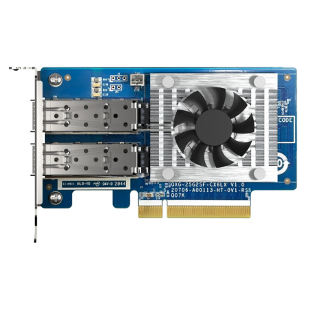 QNAP QXG-25G2SF-CX6 QXG-25G2SF-CX6, Interno, Alámbrico, PCI Express, Fibra, 25000 Mbit/s
