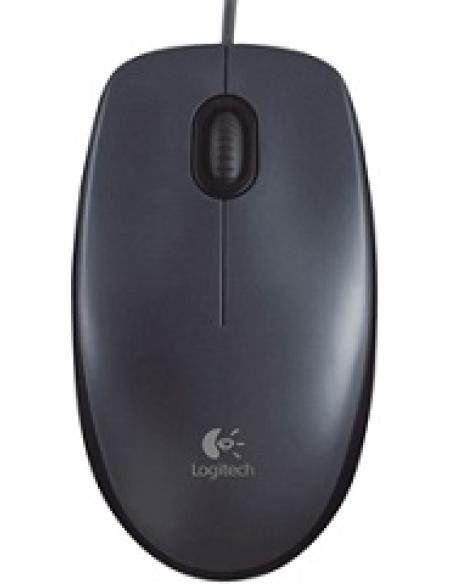 raton m90 con cable usb optico 3 botones ambidiestro gris