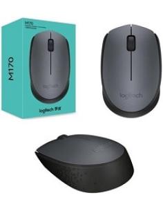 raton m170 inalambrico con receptor usb nano optico 2.4ghz 3 botones ambidiestro oem negro/gris