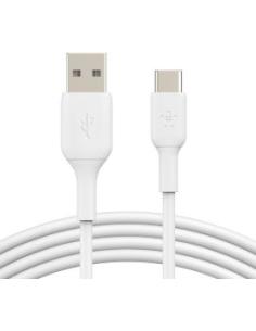 cable desde usb-c macho a usb-a macho longitud 1 metro carga rapida color blanco