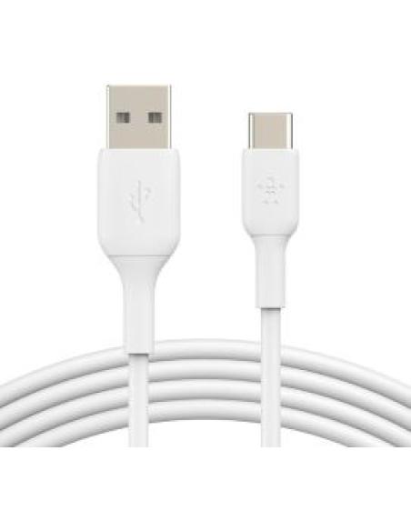 cable desde usb-c macho a usb-a macho longitud 1 metro carga rapida color blanco