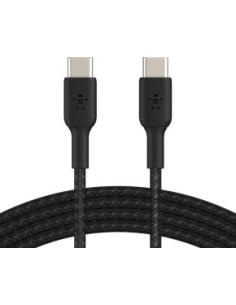 cable desde usb-c macho a usb-c macho longitud 1 metro exterior trenzado carga rapida color negro
