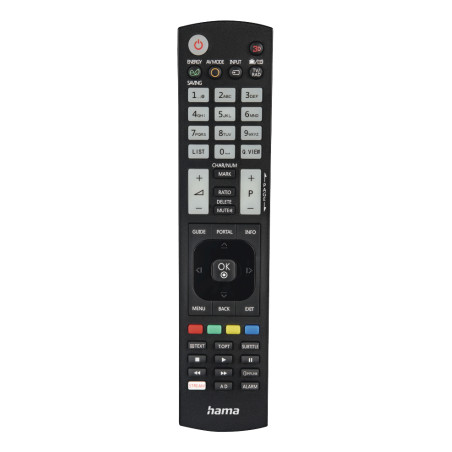 Hama 00221061 00221061, TV, IR inalámbrico, Botones, Negro