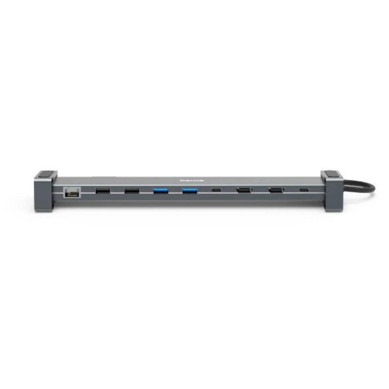 Hama 00200145 Connect2Office Basic, Alámbrico, USB 3.2 Gen 1 (3.1 Gen 1) Type-C, 100 W, 10,100,1000 Mbit/s, Antracita, Gris, 5