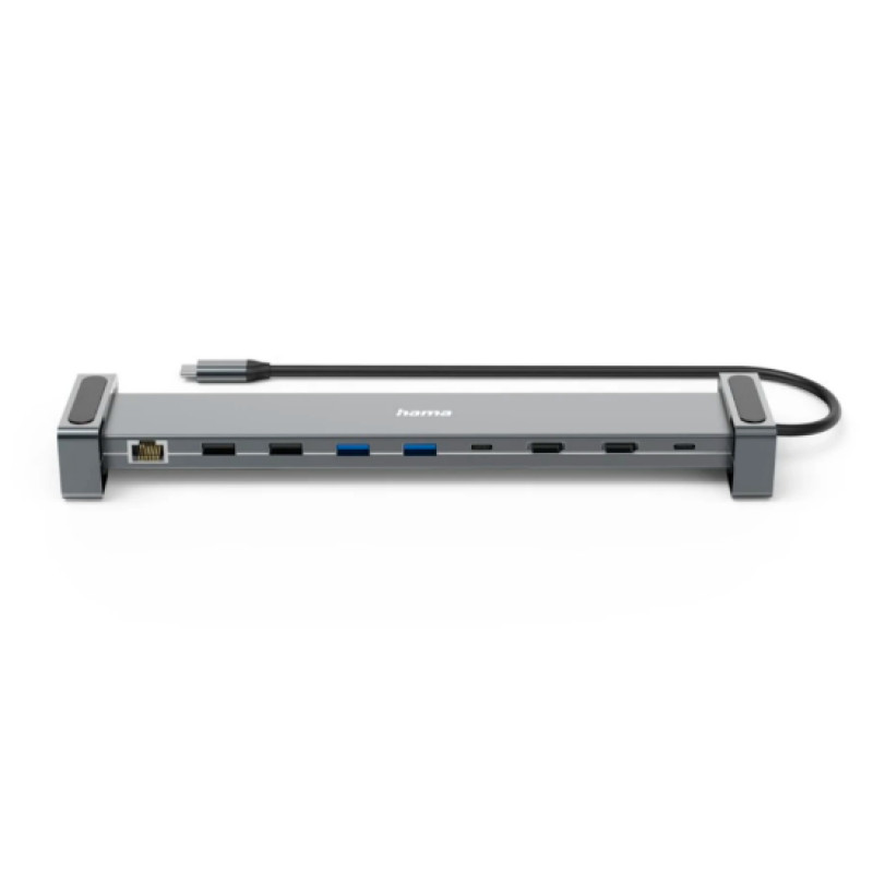 Hama 00200145 Connect2Office Basic, Alámbrico, USB 3.2 Gen 1 (3.1 Gen 1) Type-C, 100 W, 10,100,1000 Mbit/s, Antracita, Gris, 5