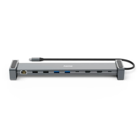 Hama 00200145 Connect2Office Basic, Alámbrico, USB 3.2 Gen 1 (3.1 Gen 1) Type-C, 100 W, 10,100,1000 Mbit/s, Antracita, Gris, 5